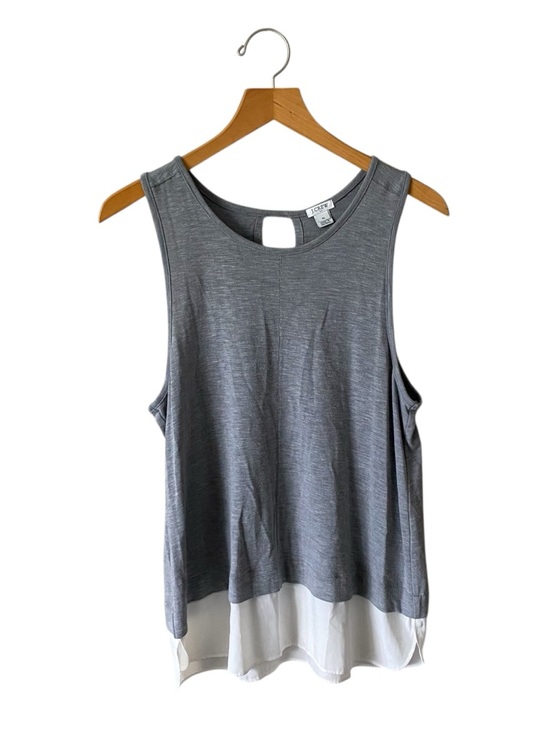 J. Crew Factory Tops - J. Crew Tank Top Blouse Size XL Womens Gray Sleeveless Preppy Lagenlook Keyhole